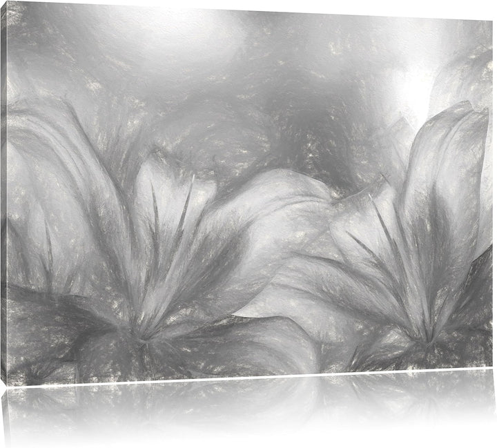 Pixxprint türkise Lilien Kunst als Leinwandbild/Grösse: 100x70 cm/Wandbild/Kunstdruck/fertig bespann