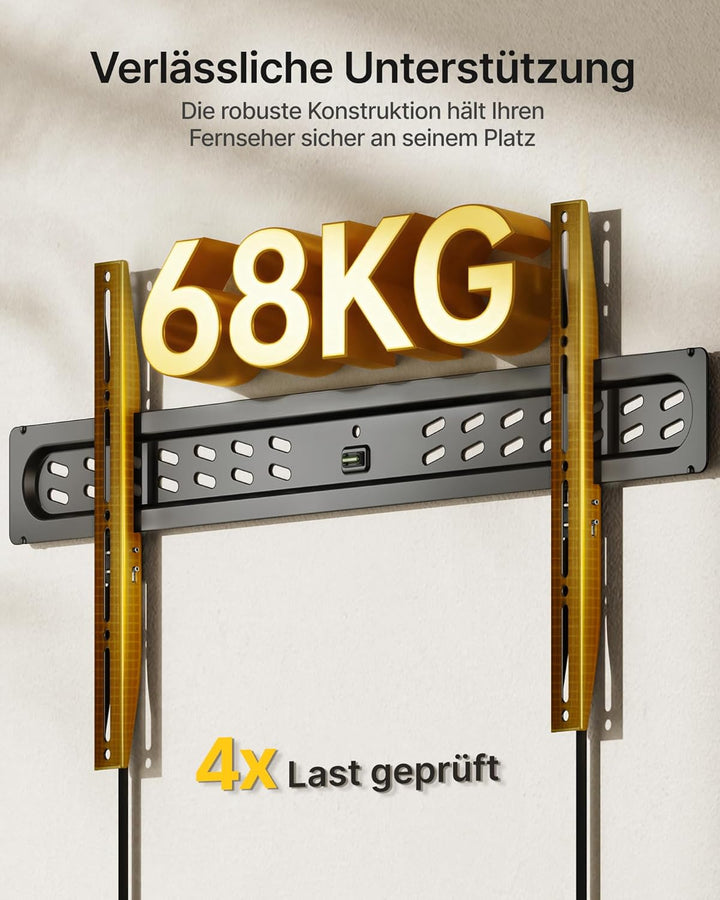 monTEK TV Wandhalterung Fernseher für 43-95 Zoll Flach &amp; Curved LCD LED Fernseheroder, Tv Halterung