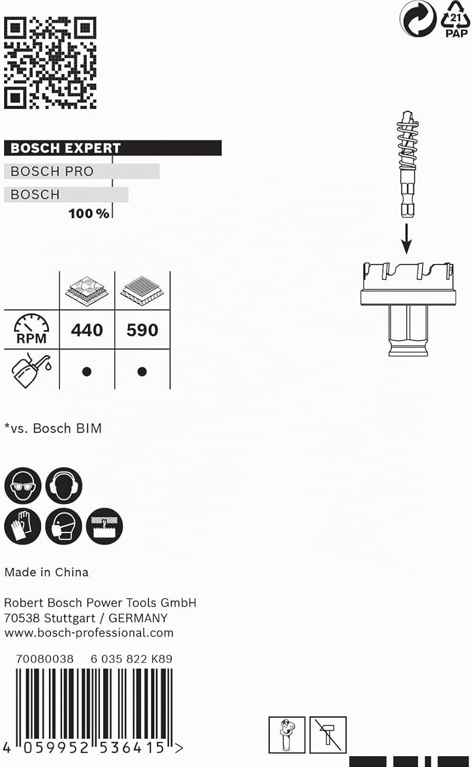 Bosch Accessories 1x Expert Sheet Metal Lochsäge (für Stahlbleche, Edelstahlbleche, Ø 27 mm, Zubehör