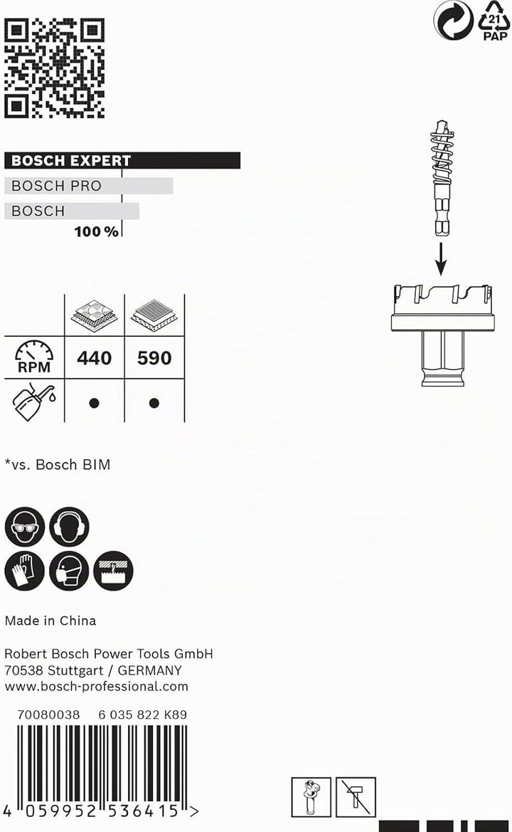 Bosch Accessories 1x Expert Sheet Metal Lochsäge (für Stahlbleche, Edelstahlbleche, Ø 27 mm, Zubehör