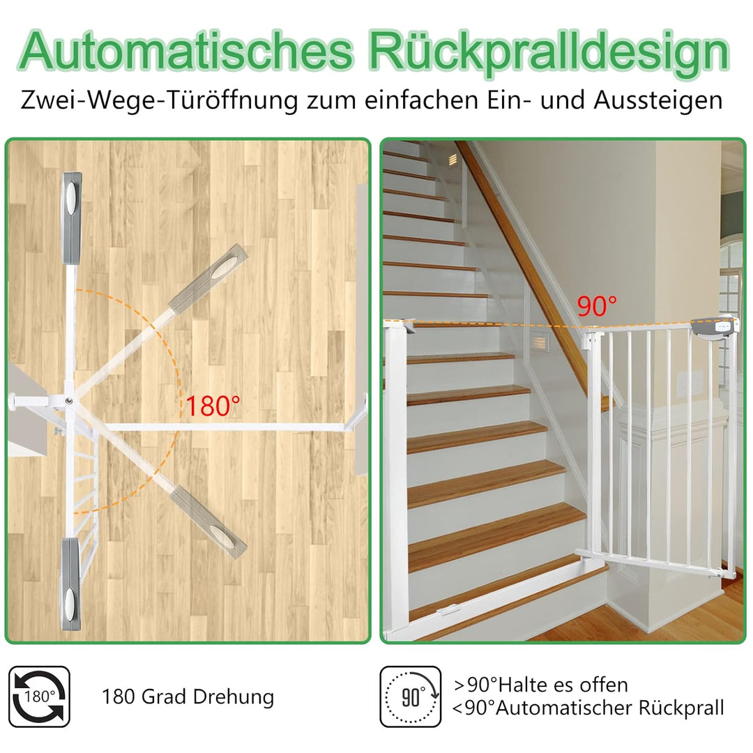 Froadp Türschutzgitter Baby Treppengitter Kindergitter ohne Bohren 75-85cm Türgitter Treppen Beidsei