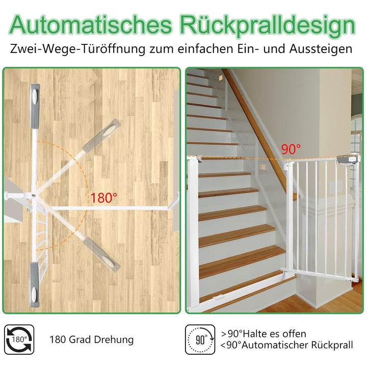 Froadp Türschutzgitter Baby Treppengitter Kindergitter ohne Bohren 95-105cm Türgitter Treppen Beidse