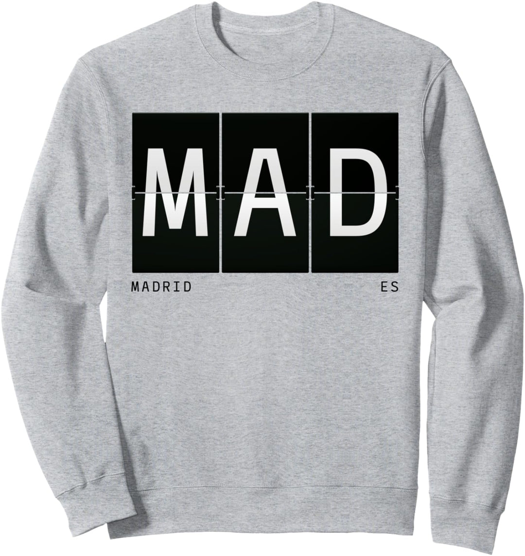 MAD Madrid Spanien ES Retro Weltreise Flughafen Code Sweatshirt