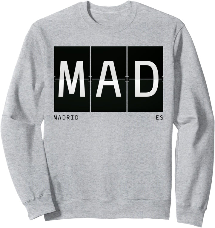 MAD Madrid Spanien ES Retro Weltreise Flughafen Code Sweatshirt
