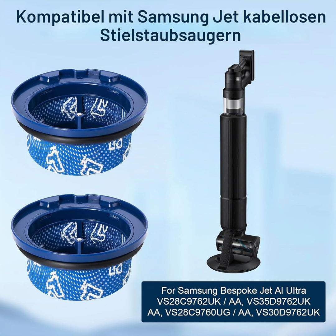 HEPA Filter Zubehör für Samsung Bespoke Jet Al UItra VS28C9762UK/AA, VS35D9762UK/AA, VS28C9760UG/AA,