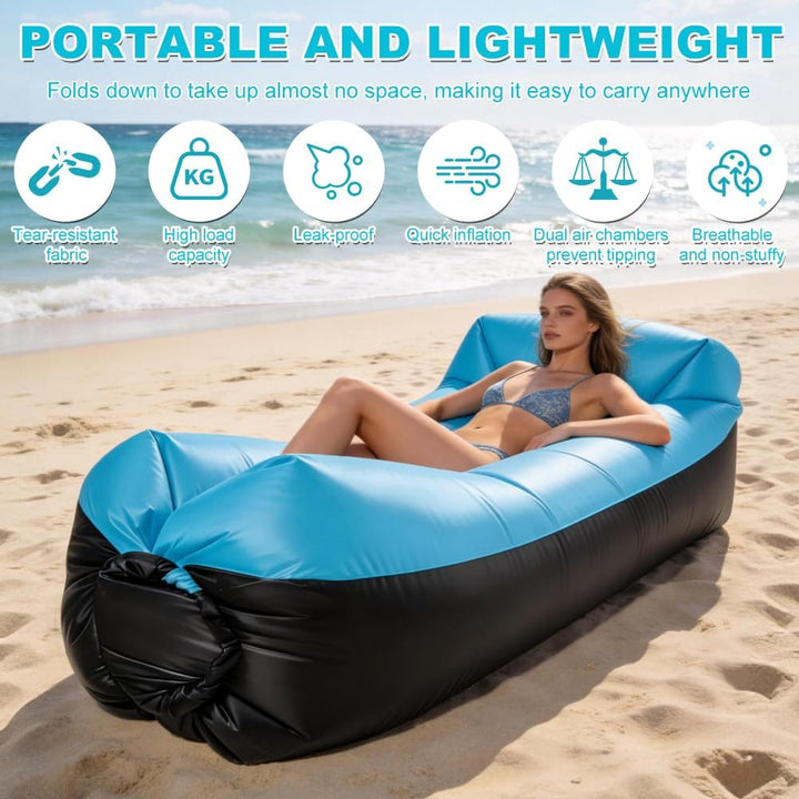 Aufblasbares Sofa, 230x70 cm Aufblasbare Liege, Wasserdichtes Camping Couch Aufblasbar, Tragbares Lu