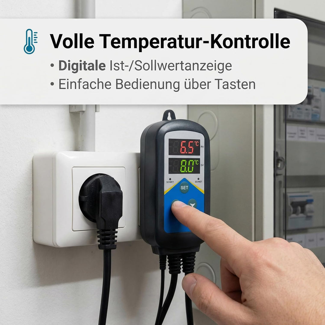 Pondlife Teichheizkabel - Set 90W / 6 m inkl. Thermostat - Teichheizung - Eisfreihalter