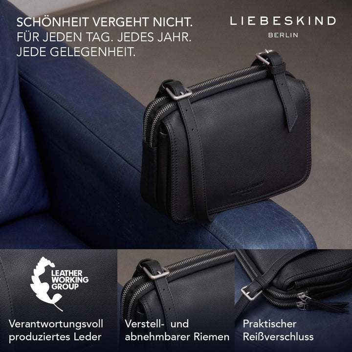 Liebeskind Berlin Damen-Umhängetasche „Mareike“ I Crossbody Bag Damen aus Leder mit verstellbaren Sc