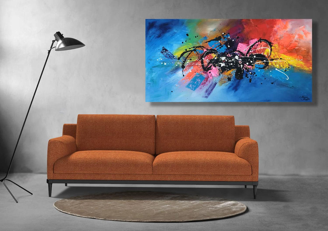 Monica Mirafiori I 100% HANDGEMALT I Gemälde ILLUSION 140x70cm | Gemälde Handgemalt | Acrylgemälde |