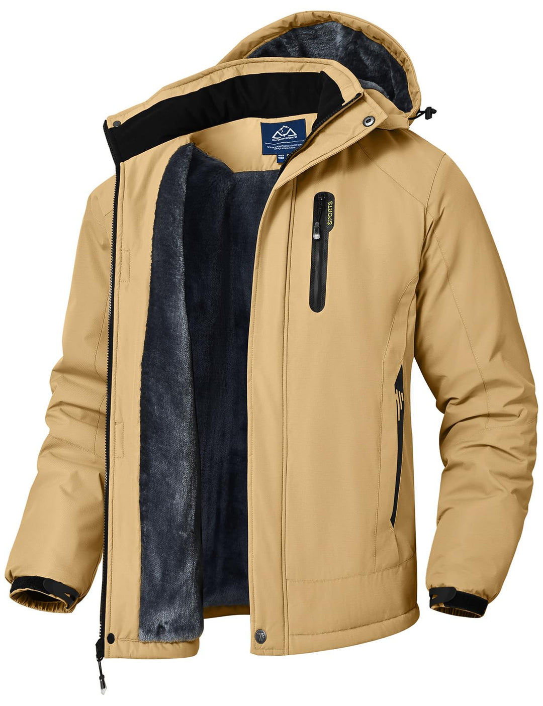 YSENTO Herren Winterjacke Wasserdichte Warme Fleece Gefüttert Outdoor Softshelljacke Atmungsaktiv Sk