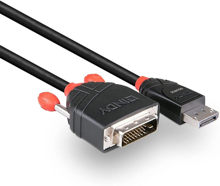 LINDY DisplayPort/DVI Anschlusskabel 5.00m 41493 Schwarz [1x DisplayPort Stecker - 1x DVI-Stecker