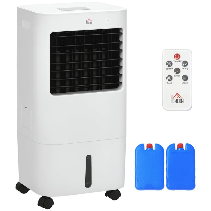 HOMCOM 3 in 1 Luftkühler mit Luftbefeuchtung Wasserkühlung 15L 60° oszillierendes Ventilator 65W mit