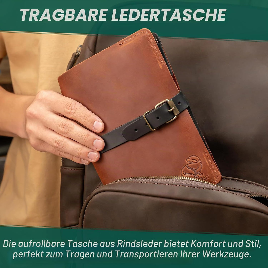 BeaverCraft Deluxe S15X Holzschnitzmesser-Set mit Ledertasche – Holzschnitz-Set Premium-Holzschnitzw