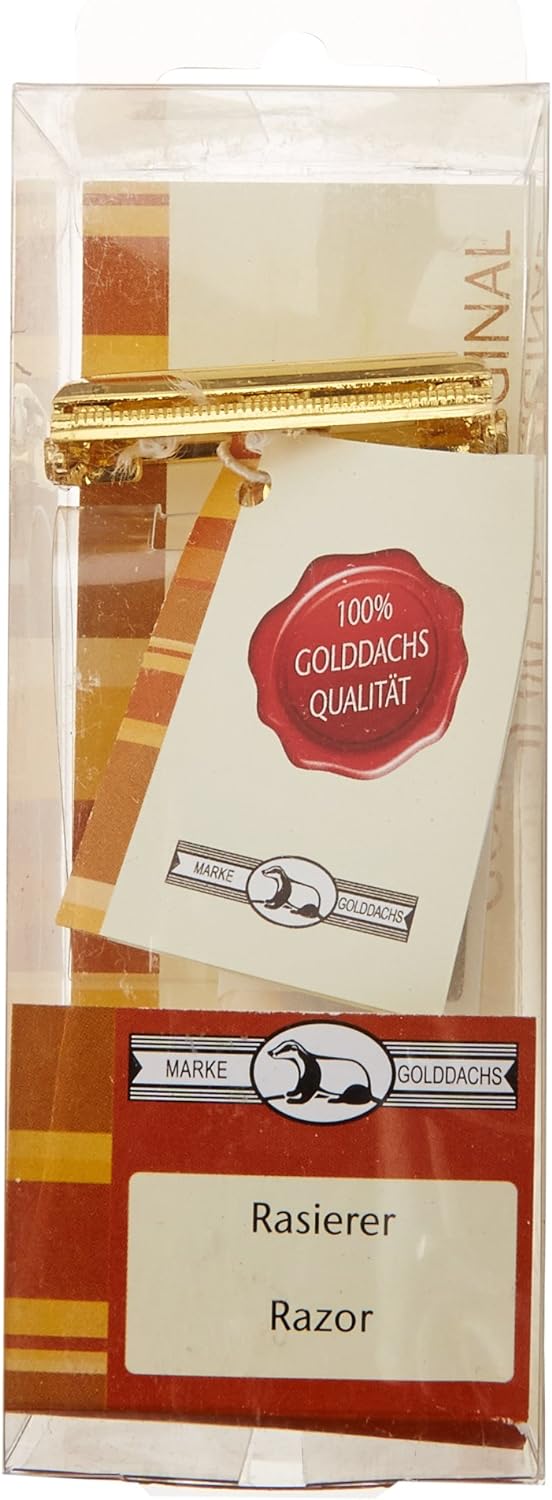 Golddachs Doppelklingen-Rasierer, gold