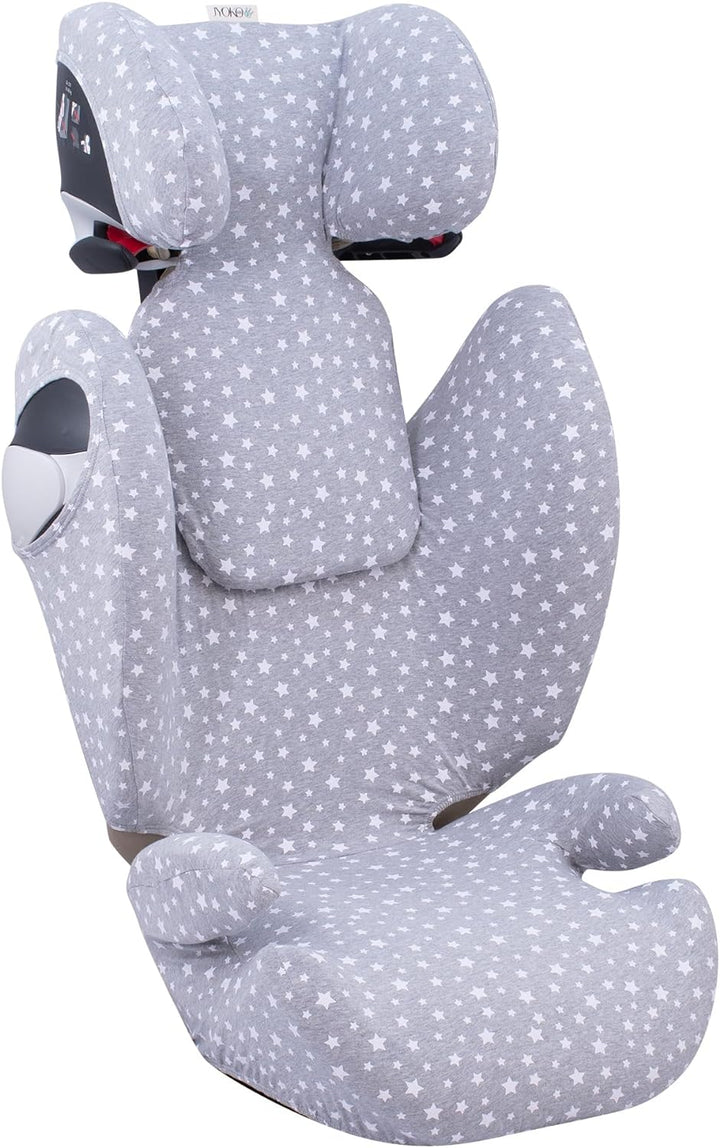 JYOKO Kids Bezug für Autositz Kompatibel mit Cybex Solution M und Pallas B - Fix (White Star), WHITE