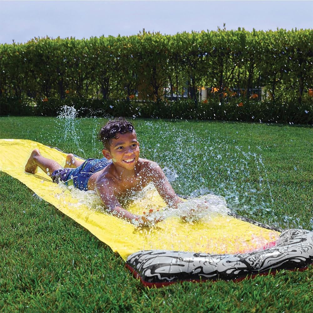 18ft/550cm Wasserrutsche Garten für Kinder, Rasen Wasserrutschen mit Bodyboards, Wasserrutschmatte m