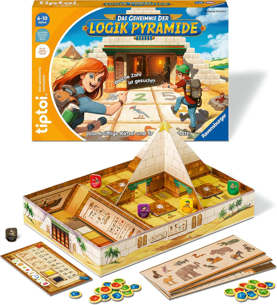 Ravensburger tiptoi Spiel 00120 Das Geheimnis der Logik-Pyramide - Lernspiel ab 6 Jahren, Logikspiel