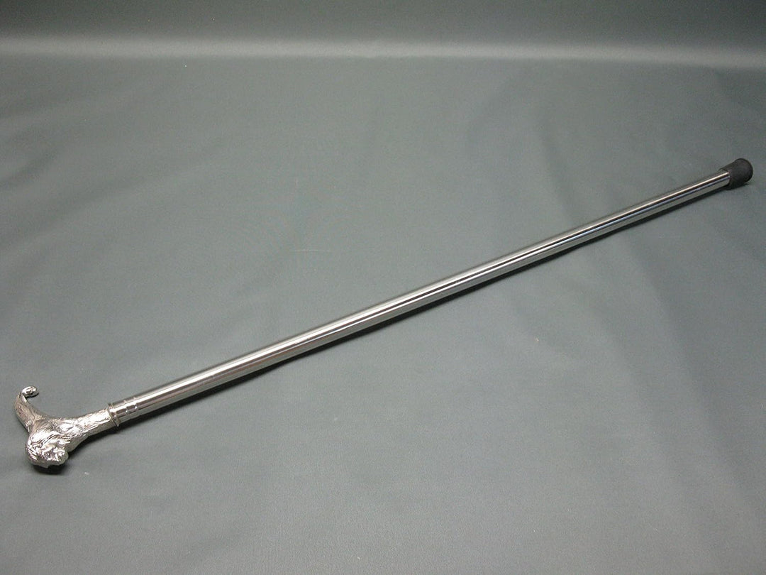 Edelstahl Gehstock Spazierstock Wanderstock 96 cm Löwe mit Metall Griff Steampunk Walking Stick