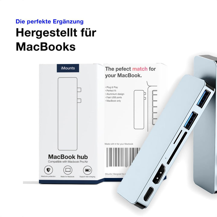 MacBook USB C hub - Himmelblau HDMI, SD-kartenleser, USB3.0, Adapter mit Thunderbolt, für MacBook Ai