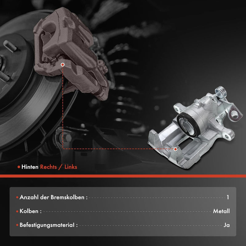 Frankberg 2x Bremssattel Bremszange Hinterachse Kompatibel mit Primaster X83 2001-2014 Vivaro J7 F7