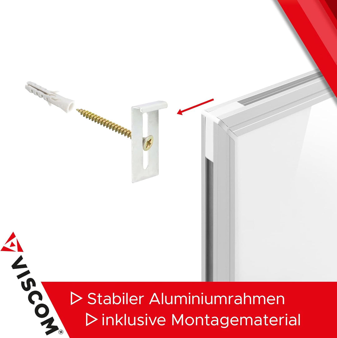 VISCOM Premium Design Whiteboard Speziallackiert - 45 x 60 cm - Beschichtete Magnetwand mit Aluminiu