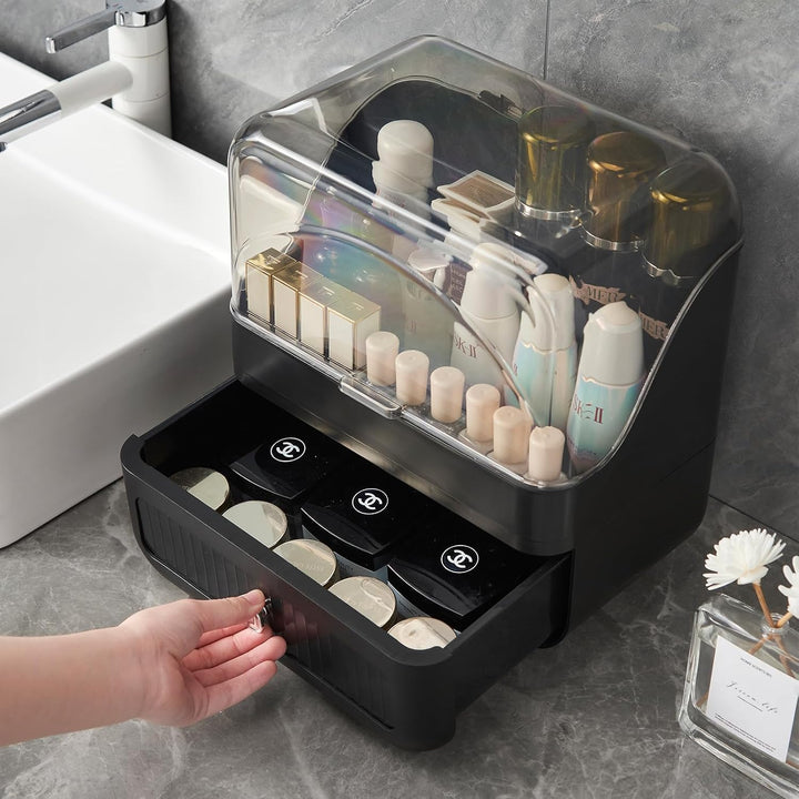 RMAN Make up Organizer Kosmetik Aufbewahrungsbox mit Schubladen Staubdicht Schmink Aufbewahrungskast