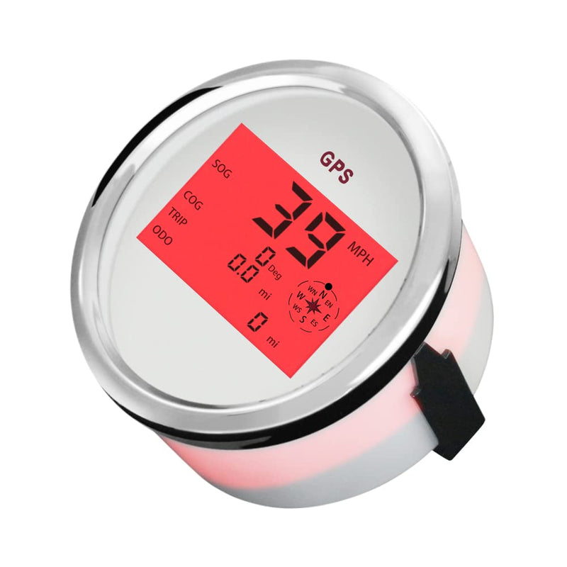 ELING Wasserdichter digitaler Tachometer, GPS-Kilometerzähler, Tripmeter, Chrom, Tacho-Messgerät für