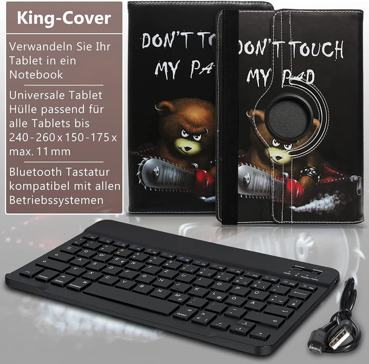 Tablet Hülle kompatibel mit Blackview Tab 20 16 15 13 12 11 10 Pro 9 8 8E Tasche Schutzhülle Bluetoo