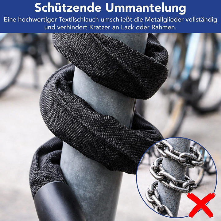 AGT Fahrradschloss: E-Scooter-Handschellenschloss mit 3 Schlüsseln und 92 cm Gesamlänge (eScooter-Sc
