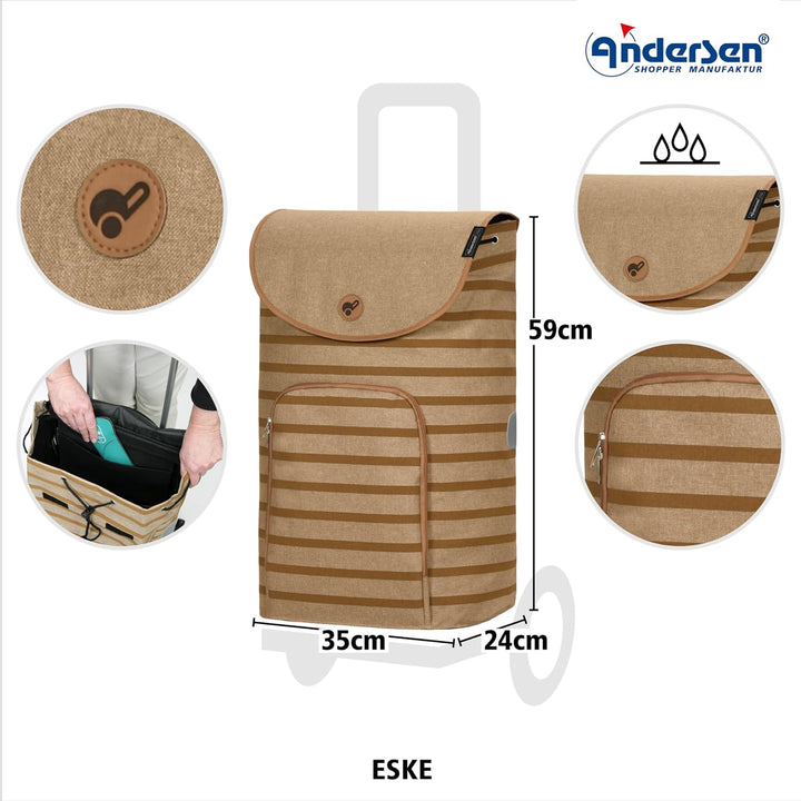 ANDERSEN Einkaufstrolley - Royal Shopper Eske braun 47 L Handwagen, modern, nachhaltig, Shopping, Al