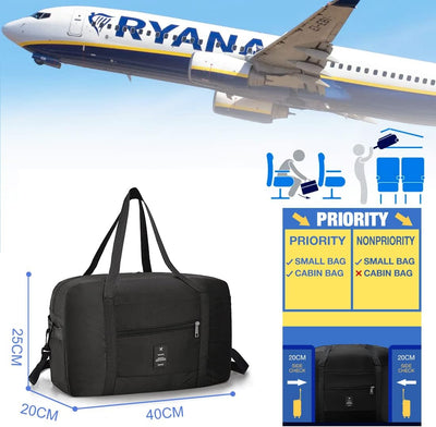 PALAMEA Ryanair Handgepäck 40x20x25, Handgepäck Tasche für Flugzeug Reisetasche Gepäck Weekender Gro