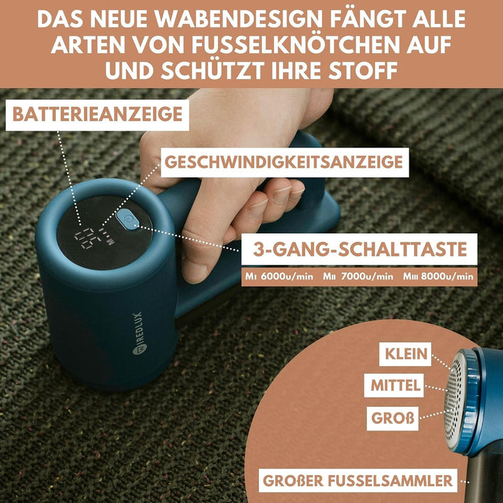 Fusselrasierer Elektrisch WiredLux - Wiederaufladbarer Fusselentferner für Kleidung &amp; Möbel - Einste