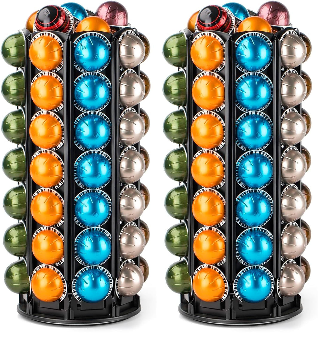 Bagoo Karussellhalter für Kaffeepads für Nespresso Vertuoline mit zentraler Aufbewahrung für zusätzl