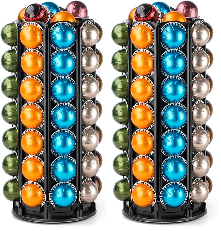 Bagoo Karussellhalter für Kaffeepads für Nespresso Vertuoline mit zentraler Aufbewahrung für zusätzl