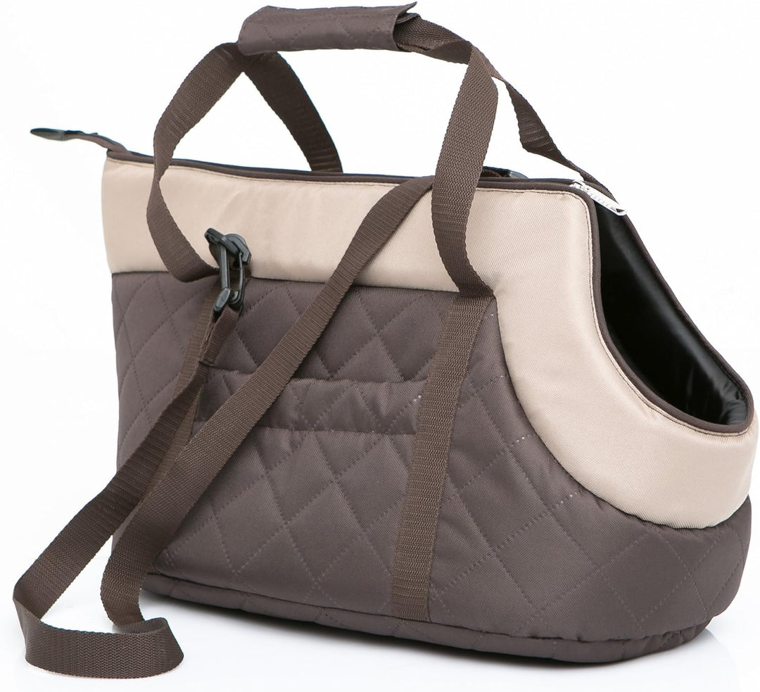 PillowPrim Hundetasche Tragetasche für kleinen und mittleren Hund Welpen Katze, Rucksack Braun - von