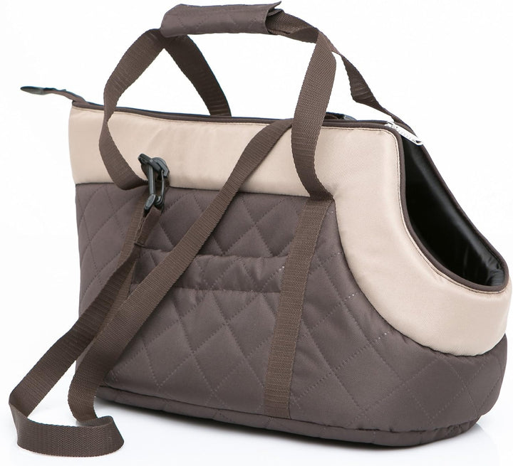 PillowPrim Hundetasche Tragetasche für kleinen und mittleren Hund Welpen Katze, Rucksack Braun - von