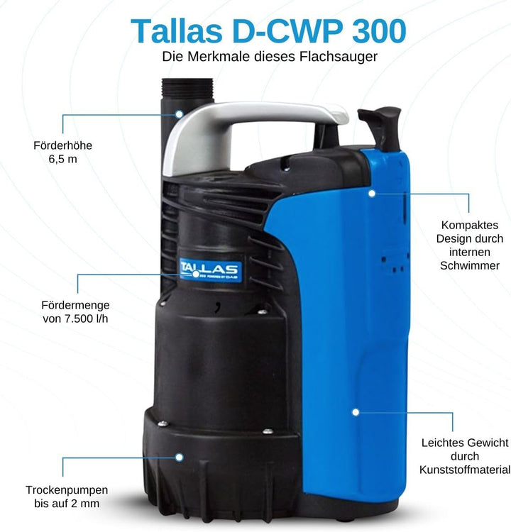 Tallas D-CWP 300 Flachsauger-Tauchpumpe