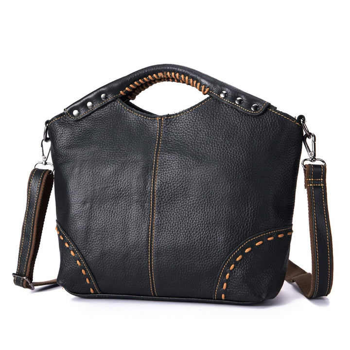 Le'aokuu Damen echtes echtes Leder Vintage Schulter Handtaschen Crossbody Messenger Tote Bag Satchel
