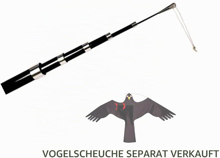 Wolkenstürmer 6m Teleskopstange, steckbare Angelrute für Black Bird Vogelscheuche, Windspiele oder ä