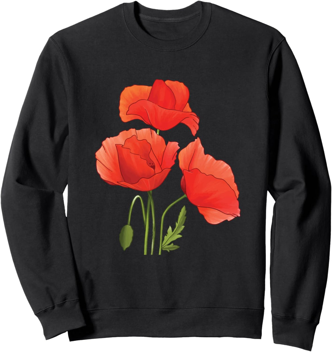 Mohnblume in Aquarell Sweatshirt