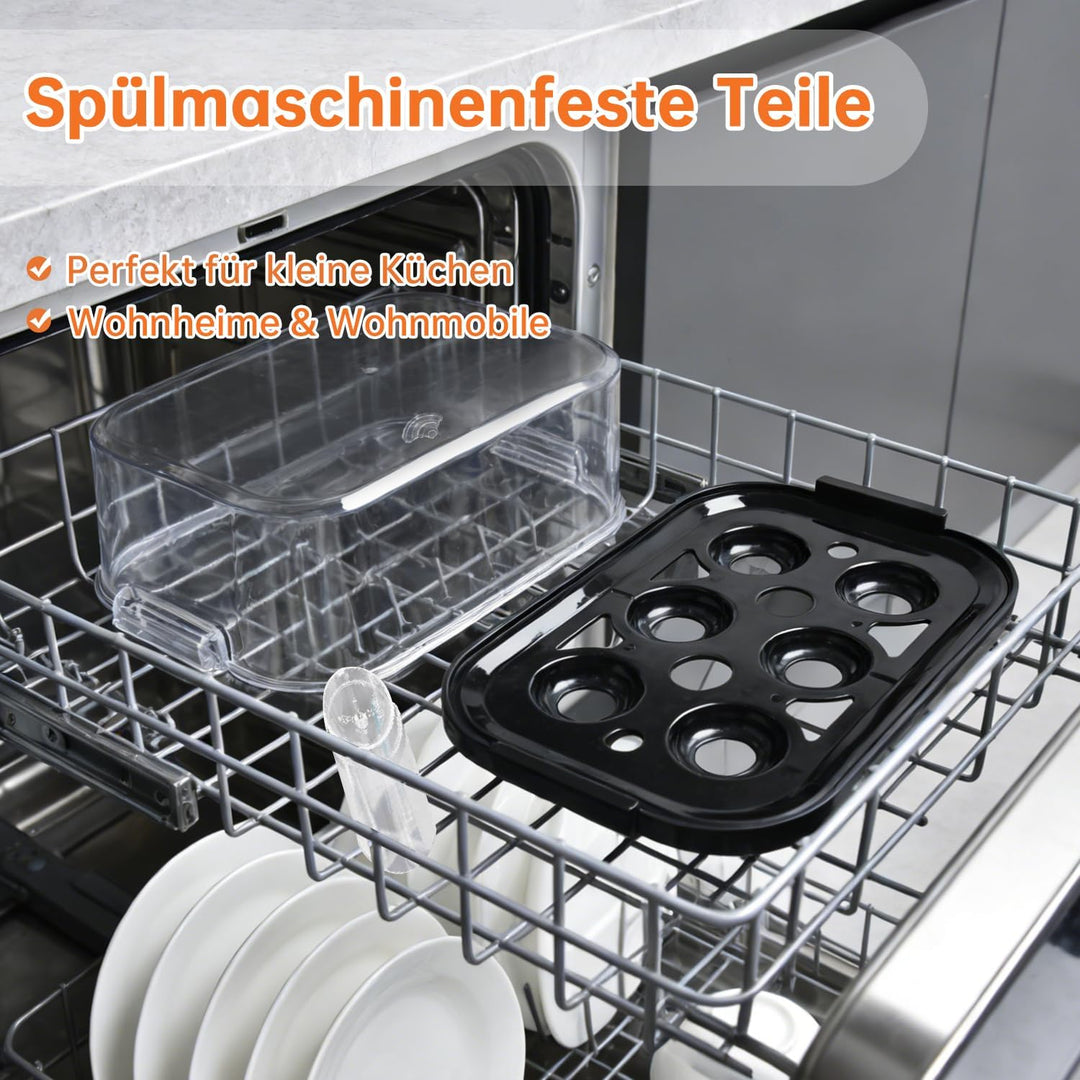 Aotto Schnell-Eierkocher, elektrischer Eierkocher für 6 Eier (hart und weich gekocht), kompakter Eie