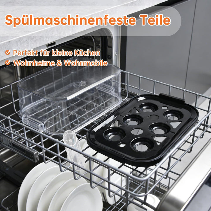 Aotto Schnell-Eierkocher, elektrischer Eierkocher für 6 Eier (hart und weich gekocht), kompakter Eie