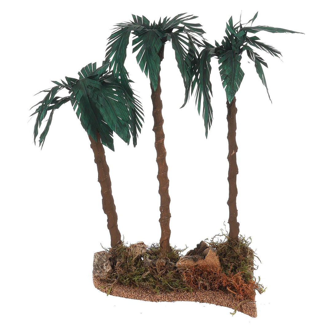 Dreifach-Palme 35x20x15 cm Krippe, 12-15 cm