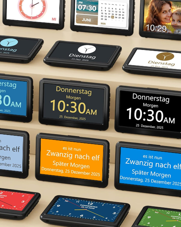 Roxicosly Digitaler Kalender, Elektronischer Tag Datum Wecker, Digital Uhr mit 20 Benutzerdefinierte