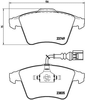 Brembo P 85 090 Bremsbelagsatz, Scheibenbremse - (4-teilig)