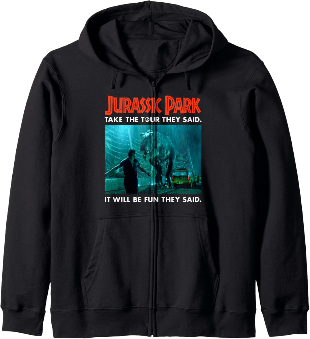 Jurassic Park Take The Tour, It Will Be Fun They Said Panel Kapuzenjacke