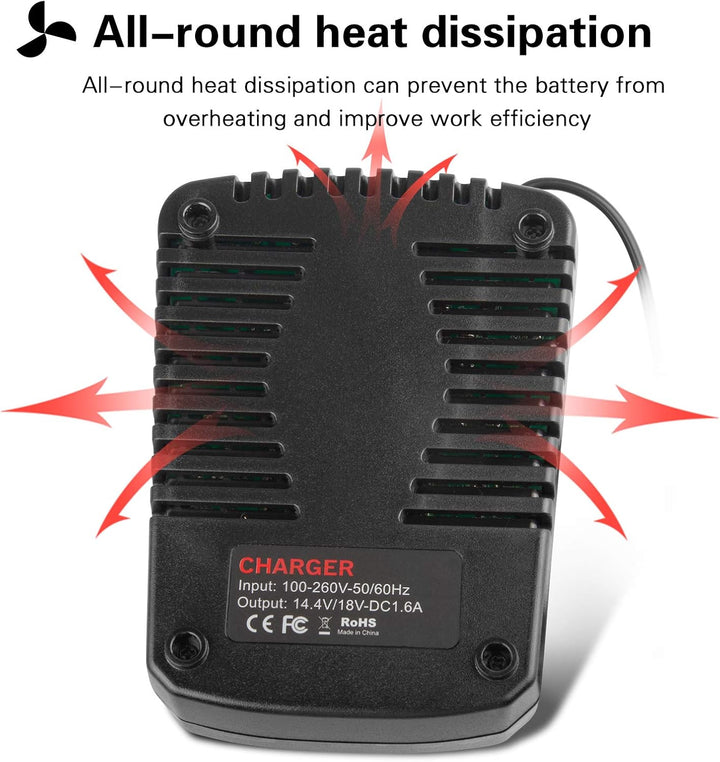 ASUNCELL Ersatz Ladegerät für Bosch 14,4 V-18 V BC660 BC1880 BAT609 BAT609G BAT618 BAT618G BAT614 BA