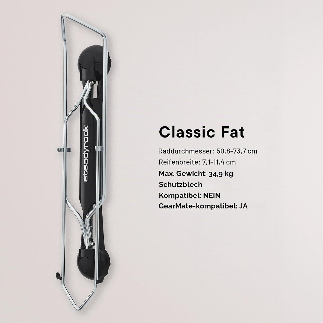 Steadyrack Fahrrad Wandhalterung - Fat Rack - Fahrrad Wandhalterung Vertikal als Aufbewahrungslösung