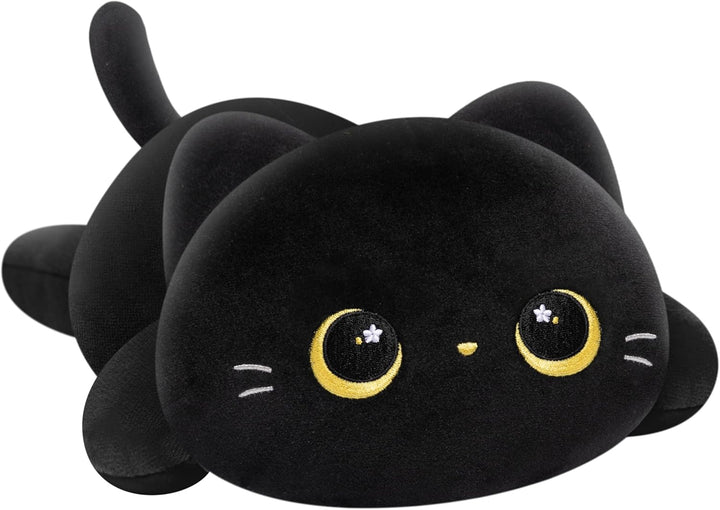 Mewaii Süsses Katze Plüschtiere Kawaii Plüschkissen Schwarze Katze Stofftiere Katzen Kuscheltier Mat