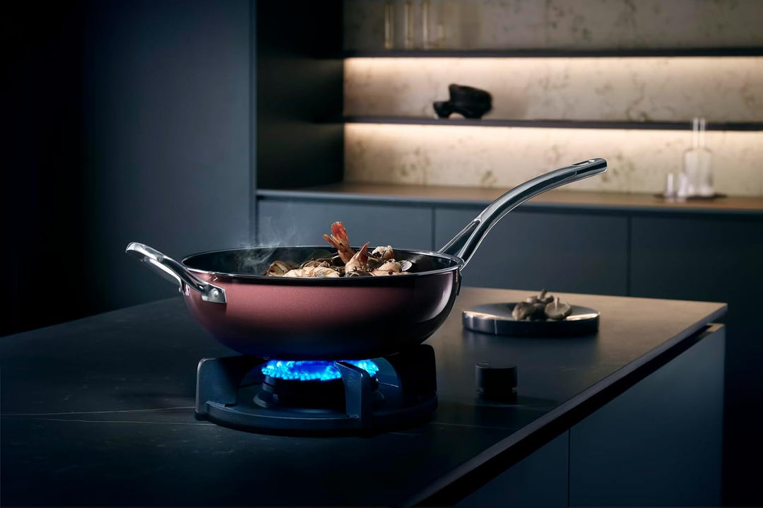 WMF Fusiontec Mineral Wokpfanne Induktion 28 cm, Wok, High-Tech Keramik, backofenfest, kratzfest, du